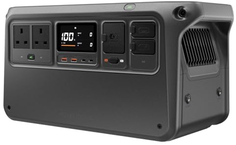 DJI Power 1000 V2 Portable Power Station, 1024Wh LFP Battery, Compact Size, 2600W Stable Output, 0-80% Recharge in 37 Mins, Electric Generator for Home, Camping, RVs, Off-Grid