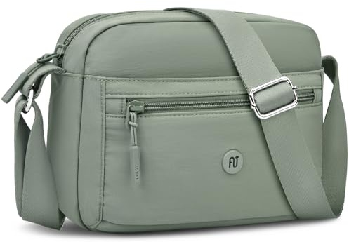 ONEKERUN Bolso Bandolera Mujer Mediano Nylon Bolsos de Mujer Casual Bolso Cruzado Impermeable Multibolsillos Crossbody Bag con Correa Ajustable Bolsos de Mano para Escuela Diario Trabaja