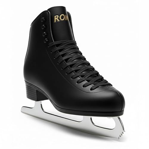 Kingdom GB Roma Figure Ice Skates Leather Skating Boots Womens (Black, 9 UK)