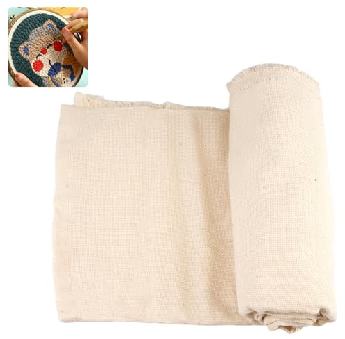 1 × 1.5 m Tela para Punch Needle, Tela de Algodon para Bordar a Mano, Tela para Punzonar, Duradera y Lavable, para Bordados Artesanales DIY, Aguja de Punzón, Aguja de Tapete, Aguja de Pellizco