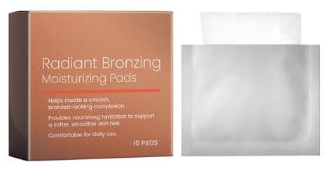 Byuexhp Almohadillas faciales | Paquete de 10 toallitas hidratantes bronceadoras, almohadillas de algodón, para maquillaje, tez uniforme, hidratación diaria, viaje de belleza