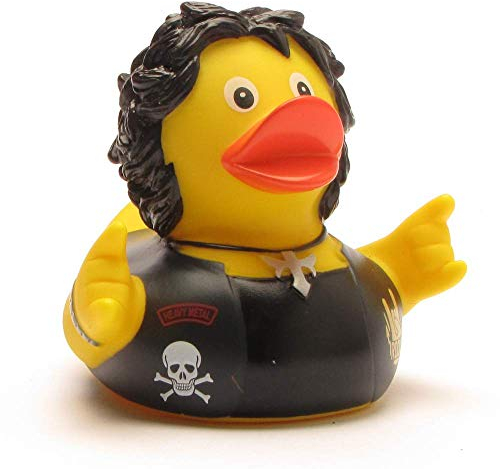 Heavy Metal Paperelle di gomma | Anatra di gomma | Paperella da Bagno | Duckshop | Rubber Duck | Gioco per il bagnetto | L: 8 cm