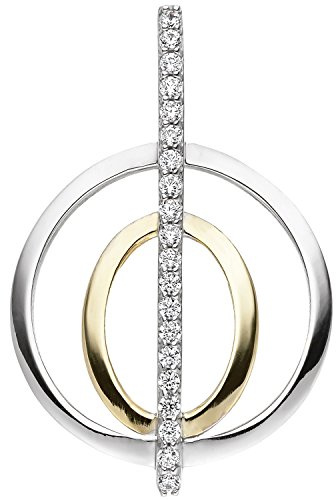 Jobo Damen-Anhänger aus 925 Sterling Silber Bicolor mit 20 Zirkonia