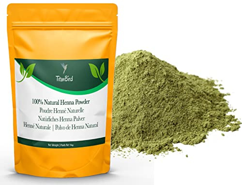 Titanbird 1 kg di Henné in polvere, naturale – bel riflesso rosso rame – colorazione capelli – origine: montagne dell'atlante – 100% naturale, puro e privo di additivi | polvere fine di qualità