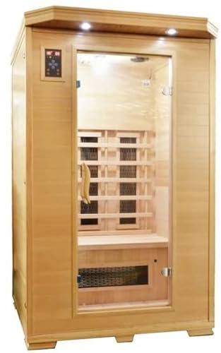 Bagno Italia Sauna 120 x 120 cm infrarouge 6 irradiants en céramique bluetooth chromothérapie 2 places