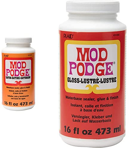 Mod Podge CS17295 Glue, Large, Transparent & Gloss Waterbase Sealer, Glue and Finish