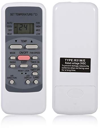 Elprico Telecomando del Condizionatore d'Aria per Sostituzione del Telecomando Universale Funzioni di Accensione e Spegnimento 'orologio e del Timer Integrati per R51M/E