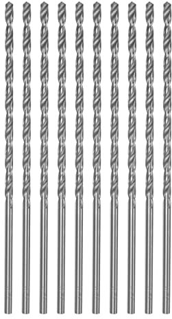 sourcing map 10pcs Extra Long Drill Bits, 3.2mm HSS Drill Bit with High Speed Steel Straight Shank 120mm Length for Metal Woodwork Plastic Aluminum Alloy