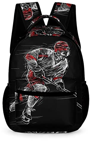 Backpack Rucksack Eishockey Schulrucksack Wasserdicht Schultaschen Für Jungen Mädchen Teenager 32x15x43cm