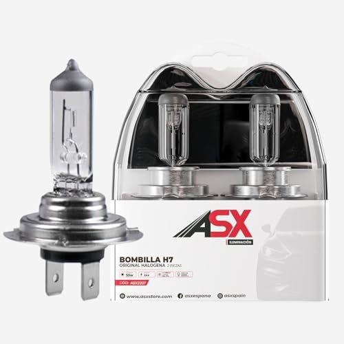 ASX ILUMINACION Bombillas Halógenas H7 24V 60/55W Para Faro Delantero, Luz Amarilla 3000K, Bombilla H7 Para Coche, 2 Unidades