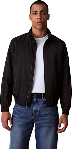 Calvin Klein Uomo Giacca da Mezza Stagione Padded Harrington con Colletto alla Coreana, Nero (Black), M