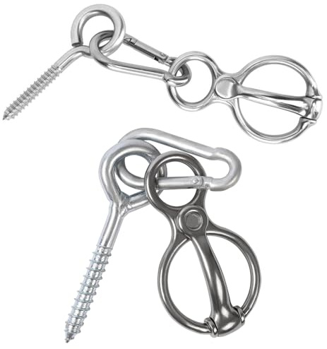 Paquete de 2 anillos de corbata de caballos, accesorios de entrenamiento de caballos de acero inoxidable, accesorios de entrenamiento de caballos resistentes y suministros para atar y retraer