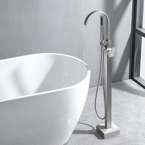 Grifos de Bañera de Pie con Cascada Monomando Rotación de 360° Grifo de Bañera Independiente Grifo de Bañera Independiente Grifo de Bañera de Pie Grifo de Bañera de Pie Color Gris