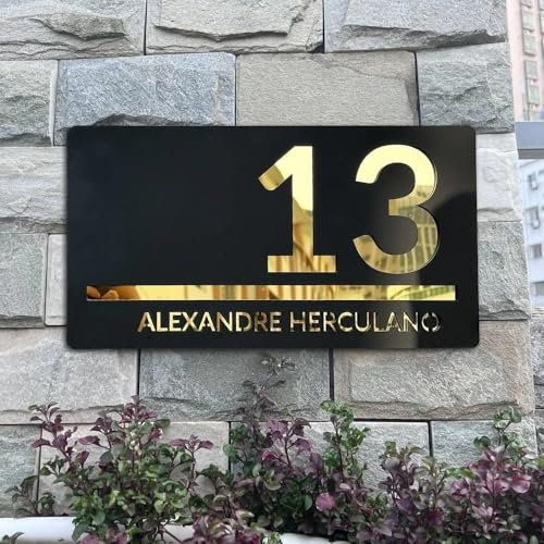 Placa Personalizada De Acrílico Con El Número De La Casa, Placa De Acrílico Personalizada Con El Número Tallado En 3D Para El Hogar, La Calle, El Jardín, El Hotel, El Apartamento O La Tienda(20x40cm)
