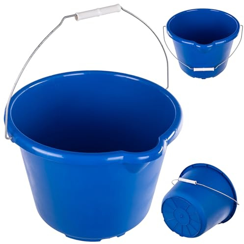 KADAX Hushållshink 12 liter, rengöringshink med pip och bärhandtag, plasthink för rengöring, hushåll och trädgård, plasthink (blå)