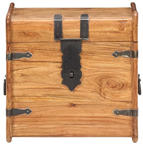 Generico Baule 40x40x40 cm in Legno Massello di Acacia,Mobili,Armadietti e portaoggetti,Bauli e cassapanche,Marrone,13.5 kg,289647