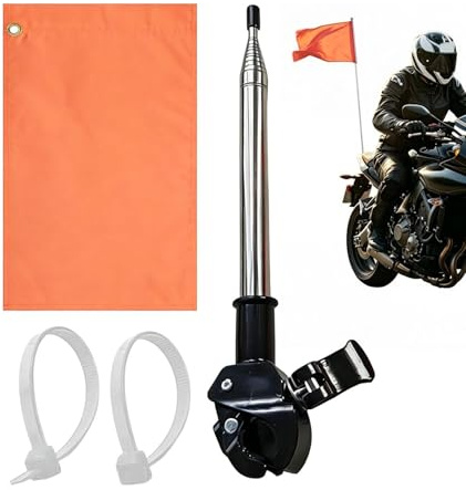 Drapeau De Sécurité Pour Vélo Avec Mât Hauteur Réglable Visibilité Élevée