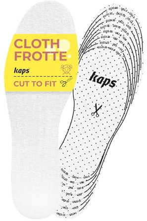 Kaps Frotte Kids Semelles Ultra Confortables pour Chaussures d'Enfants, Semelles Intérieures en Tissu Éponge Amortissant et Anti Transpiration, Taille Ajustable à Découper, Fabriquées en Europe