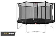 BERG Favorit Trampoline Regular 430 cm schwarz + Safety Net Comfort | Premium Trampolin, Hohe Qualität Kinder Trampolin, Robust und Sicher, Rund