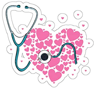 Sticker Decal Novelty Sphygmomanometer Medical Doctor Physician Lover Hilarious Caring Stickers for Laptop Car 4 × 4 / White