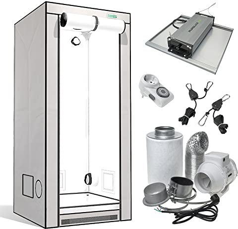 GrowPRO 3.0 Low Budget LED Grow Set mit Pure LED - günstiges Einsteiger Growbox Komplettset (S - 80x80)