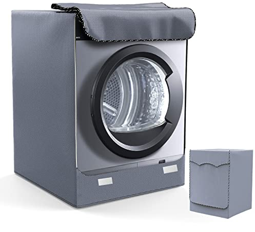 LEESITEC Cubierta para Lavadora y secadora Cubierta para Lavadora interior resistente al polvo y antimanchas con aberturas frontales Gris M 60 x 53 x 85cm