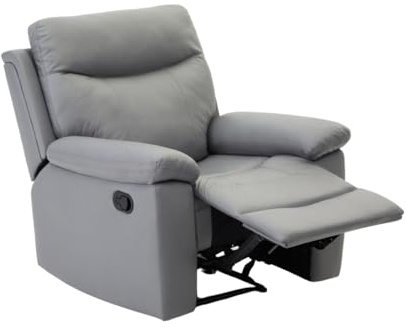 Home Detail Theo Recliner Armchair, Grey Faux Leather