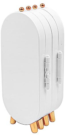 VOANZO Foldable Jewelery Stand Earring Holder with Mirror Earring Holder Organiser Multi-Function Screen Shaped for Necklace Earrings Ear Studs Thin White