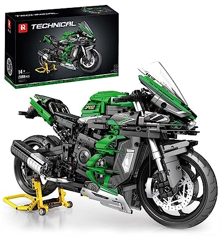 JOMIOD Technik Motorrad für Kawasaki H2 SX SE, 2088 Teile Technik Geländemotorrad Bausteine, Technik Supermotorrad MOC Motorbike Klemmbausteine Kompatibel mit Lgo