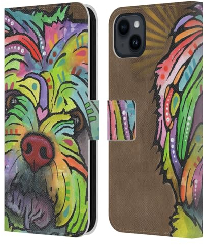 Head Case Designs Offizielle Dean Russo Amy Hunde 3 Leder Brieftaschen Handyhülle Hülle Huelle kompatibel mit Apple iPhone 15 Plus