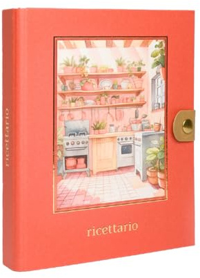 ALFABET - Ricettario Ad Anelli Da Scrivere, Scatola Regalo, Artigianale Italiano, Con Schede Tematiche, Carta Ecologica Stampata, Idea Regalo Per La Mamma, Per La Nonna, Per La Suocera, Rosso