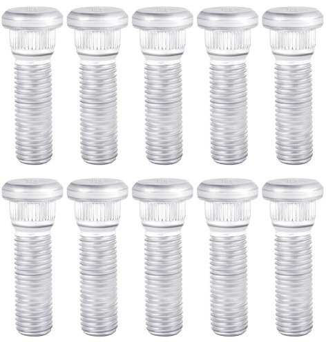 10pcs M12x1,5 Boulons de Roue, Goujons de Roue en Acier de 48mm de Long Boulons de Roue Accessoires de Voiture Adaptés à la Série Lexus pour(Argent)
