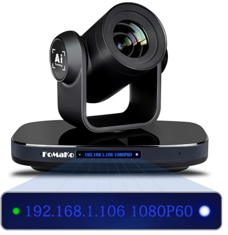 FoMaKo SDI PTZ Kamera, KI-Auto-Tracking 20x Optischer Zoom 1080P 60FPS, mit 3G-SDI/HDMI/USB3.0/LAN(PoE), für Live-Gottesdienst, Bildung, Live-Events YouTube OBS vMix Live Streaming (K20)