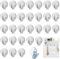 XIONGXIAOZHI 30pcs Self-Adhesive Stainless Steel Hooks, No Drilling Required, Small Sticky Hooks for Kitchen, Bathroom, Towels, Coats, Keys, Bathrobes (Silver)
