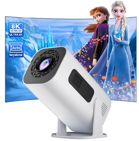 Miniproyector Android 11 280 ANSI 4K 8K 1080P WiFi 6 BT5.0 Proyector portátil de Cine en casa Android/iOS Video Theater (Blanco) (Blanco)