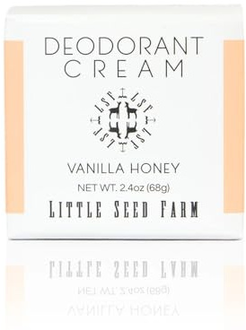 Little Seed Farm All Natural Deodorant Cream, Aluminum Free Deodorant for Women or Men, 2.4 Ounce - Vanilla Honey