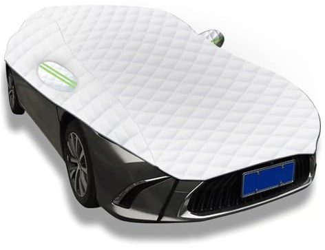 Mezza Copertura per Renault Clio I (1990–1999) | 3707 x 1619 x 1398 mm con Cotone copriauto Tutte Le Stagioni Telo Auto antigrandine per Impermeabile Antipolvere Protezione UV(Silver)