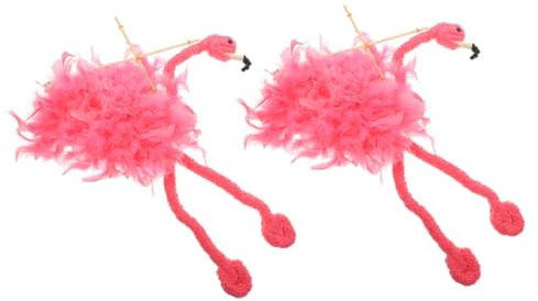 TOYANDONA 2pcs Plush Flamingo Marionette Puppets Interactive String Animal for Performances and Storytelling Creative Props for Family Games and Party Decorations