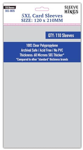Sleeve Kings Brettspiel 5XL Kartenhüllen 110 Stück 120 x 210 mm Größe