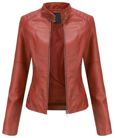 YYNUDA Femme Veste en Cuir PU Bombers Aviateur Moto Blouson Femme Simili Cuir Biker Zippé Chaud Casual