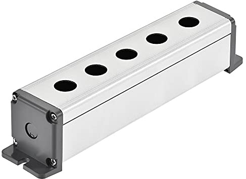 uxcell 5 Holes 16mm Aluminum Switch Button Station Box with a PG7 Cable Gland and Mounting Base