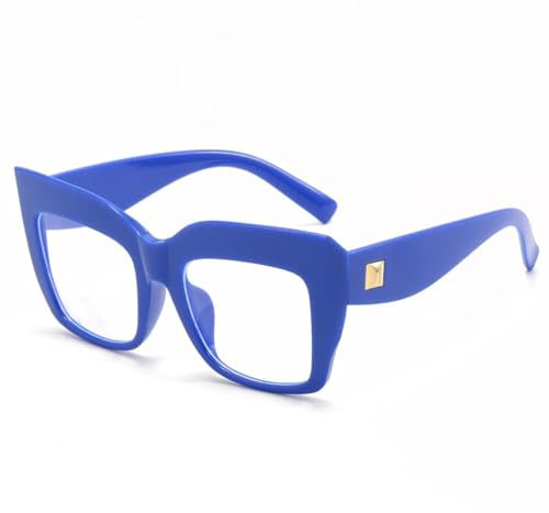 LJCZKA Occhiali Anti Luce Blu Donna Gatto Grandi, Montatura Occhiali da Vista Spessa Quadrati Grandi Occhiali Anti Eyestrain per Computer Gaming