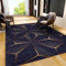 Srigzcaly Teppich Wohnzimmer, Teppiche rutschfest Waschbar in Outdoor 160 X 230 cm Dreidimensionales Geometrisches Schwarz-Gold-Design Teppiche Kurzflor mit Teppich für Schlafzimmer Wohnzimmer