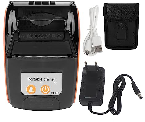 Akozon Richer R Tragbarer 58-Mm-POS-Drucker, Kabelloser Bondrucker Blue Oo Hhermal Tragbarer Hermaldrucker Schreibtisch-Etikettendrucker Bill 58 Mm 110-240 V Orange