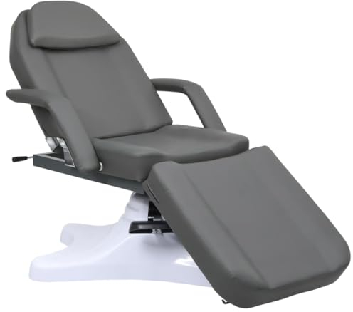 vidaXL Massagetisch Kosmetikliege Massageliege Kosmetikstuhl Beautyliege Therapieliege Massagebank Behandlungsliege Grau 180x62x(86,5-118) cm