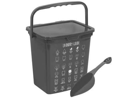 TRTO 1Pcs 6L Grey Washing Powder Storage Box Laundry Detergent Pods Tablets Container Easy To Use and Cleans