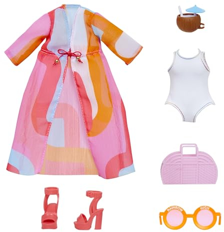 Rainbow High Fashion Pack, Pool Theme includes 1 Full Pool Outfit, Shoes, Jewelry and Play Accessories. Mix & Match with other packs to Create Tons of Fun. Kids Toy Gift Ages 4+