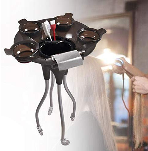 Mobiler Rollwagen Friseursalon Wagen Salon Trolley mit ABS-Friseurtablett, Haarfarbschalen & Universalrädern, Multifunktion Haarverlängerung Werkzeugwagen für Haarstyling, Extensions, Coloration