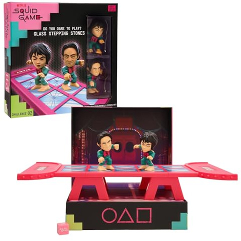 IMC Toys Squid Game Glass Tile Netflix Series Squid Game for Play and Display, Includes Mini Set and Figures, Gift Game for Children and Adults Over 17 Years Old