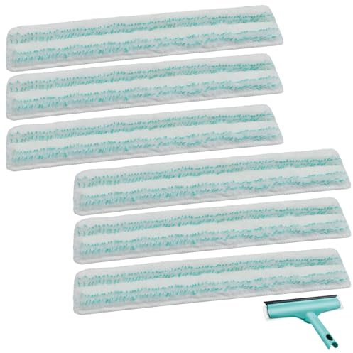 6 Stück Mikrofaser Ersatz Bezug Kompatibel Mit Leifheit Fensterwischer Window & Frame Cleaner L Ersatzbezug Fensterabzieher 32cm Breiter-6PCS
